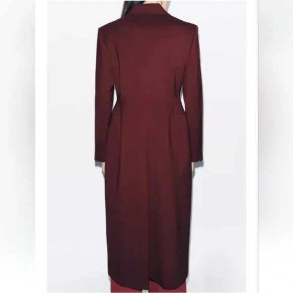 Zara Burgundy Hourglass coat - Picture 6 of 7